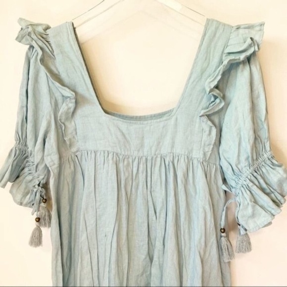 RARE SPELL & THE GYPSY COLLECTIVE Mae Linen Dress in Seafoam Green - Picture 11 of 16